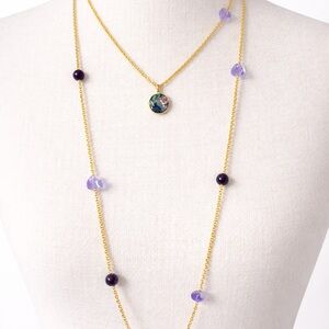 Chic Gold and Purple Necklace by [Brand]